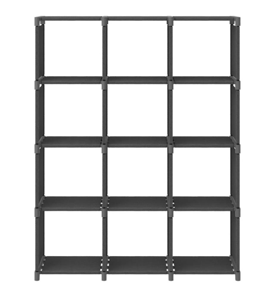 Étagère d'affichage 12 cubes Gris 103x30x141 cm Tissu