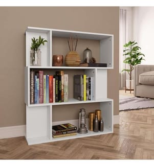 Bücherregal/Raumteiler Weiss 80x24x96 cm Holzwerkstoff