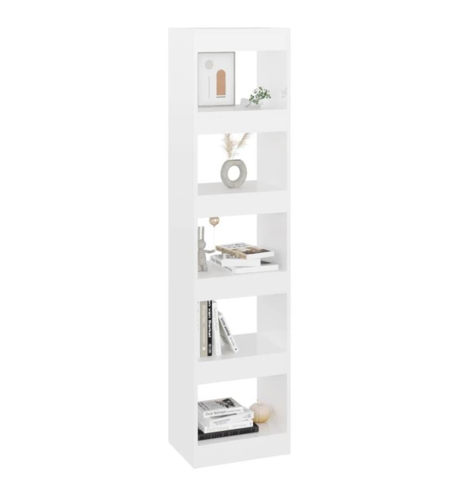 Bibliothèque/Séparateur de pièce Blanc brillant 40x30x166 cm