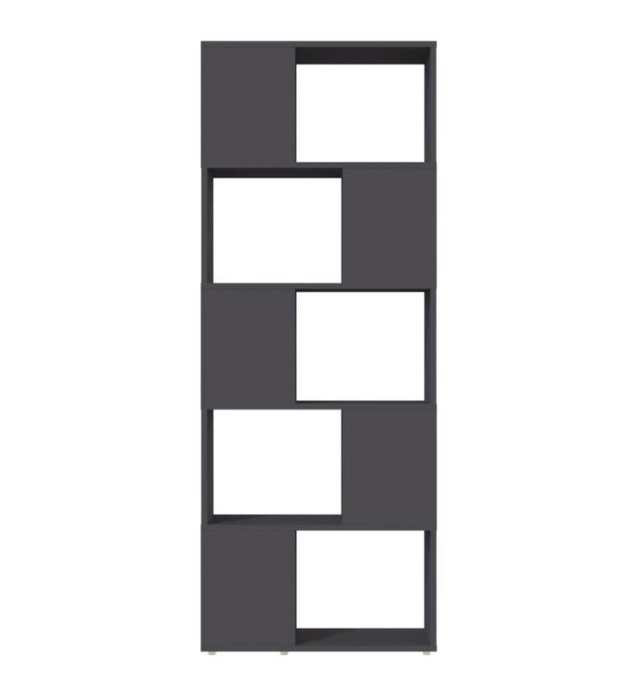 Bücherregal Raumteiler Grau 60x24x155 cm Holzwerkstoff