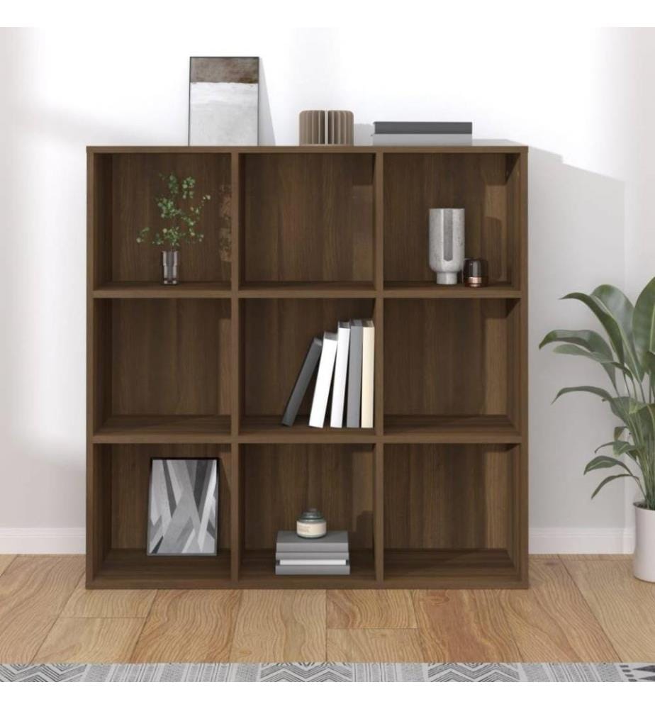 Bücherschrank Braun Eichen-Optik 98x30x98 cm