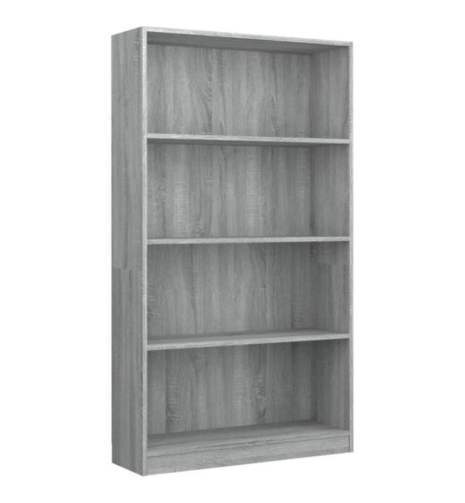 Bibliothèque 4 niveaux Sonoma gris 80x24x142 cm