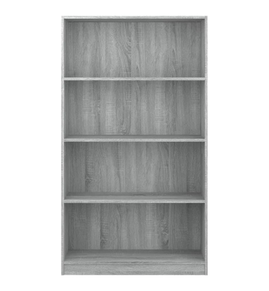 Bibliothèque 4 niveaux Sonoma gris 80x24x142 cm
