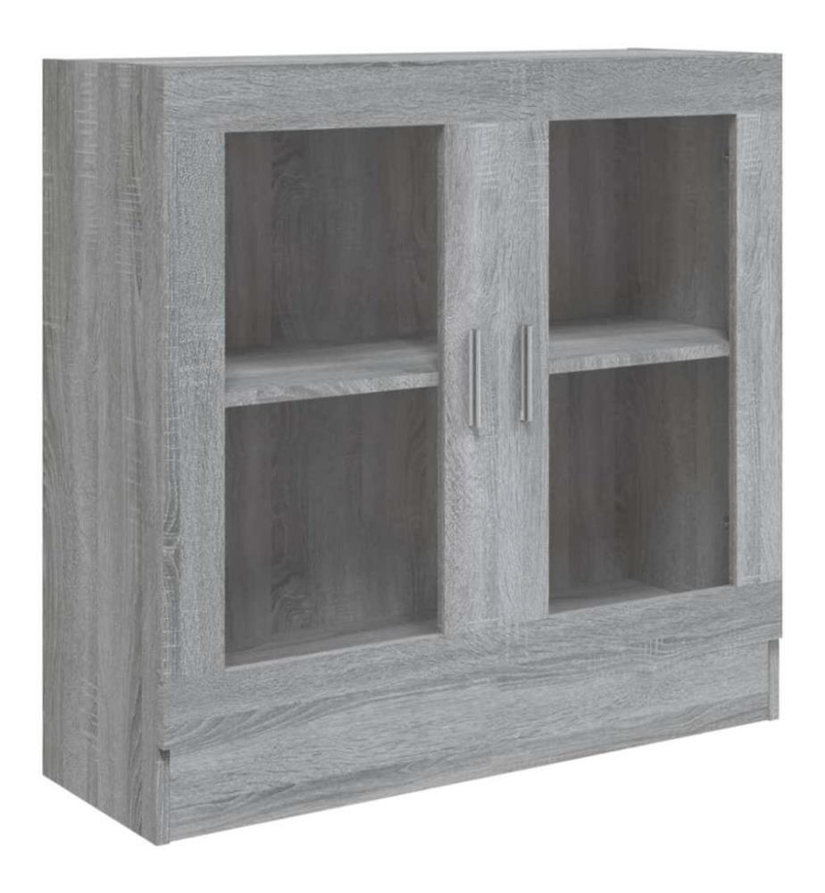 Vitrinenschrank Grau Sonoma 82,5x30,5x80 cm Holzwerkstoff
