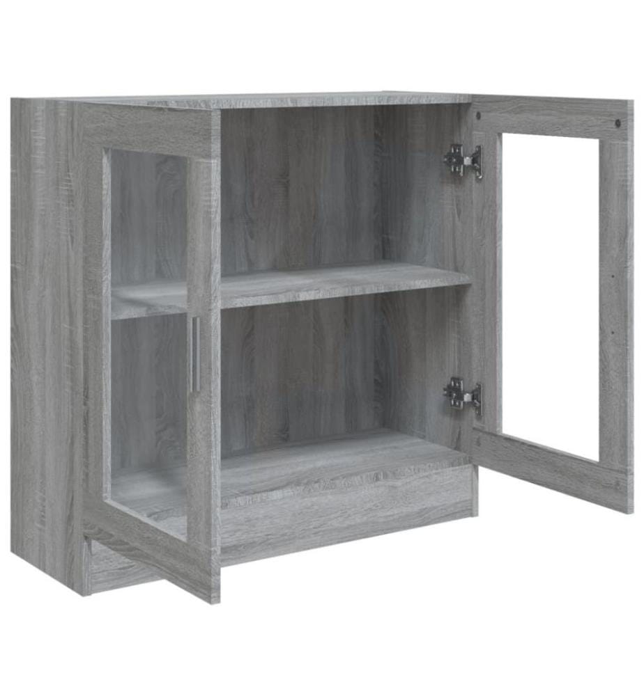 Vitrinenschrank Grau Sonoma 82,5x30,5x80 cm Holzwerkstoff