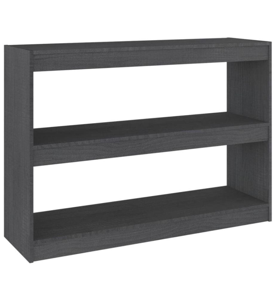 Bücherregal Raumteiler Grau 100x30x71,5 cm Massivholz Kiefer