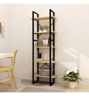 Bibliothèque à 5 niveaux 60x30x175 cm Bois de pin