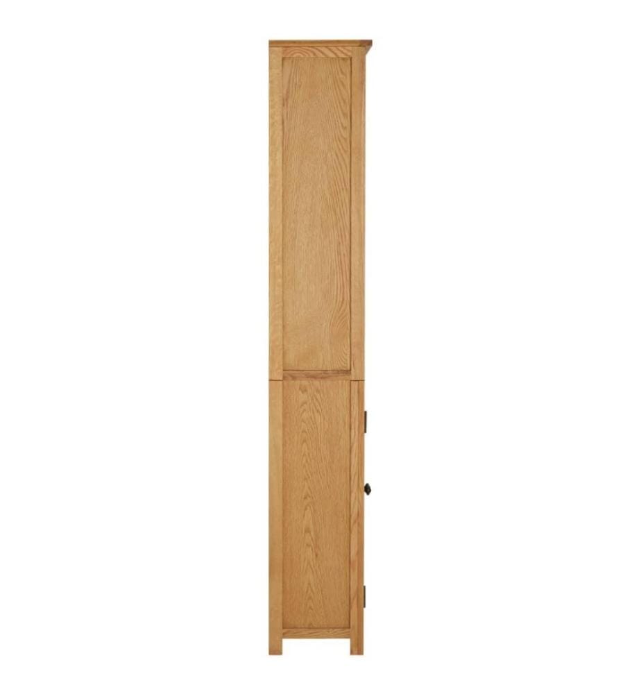 Bücherregal mit 2 Türen 70x30x180 cm Massivholz Eiche