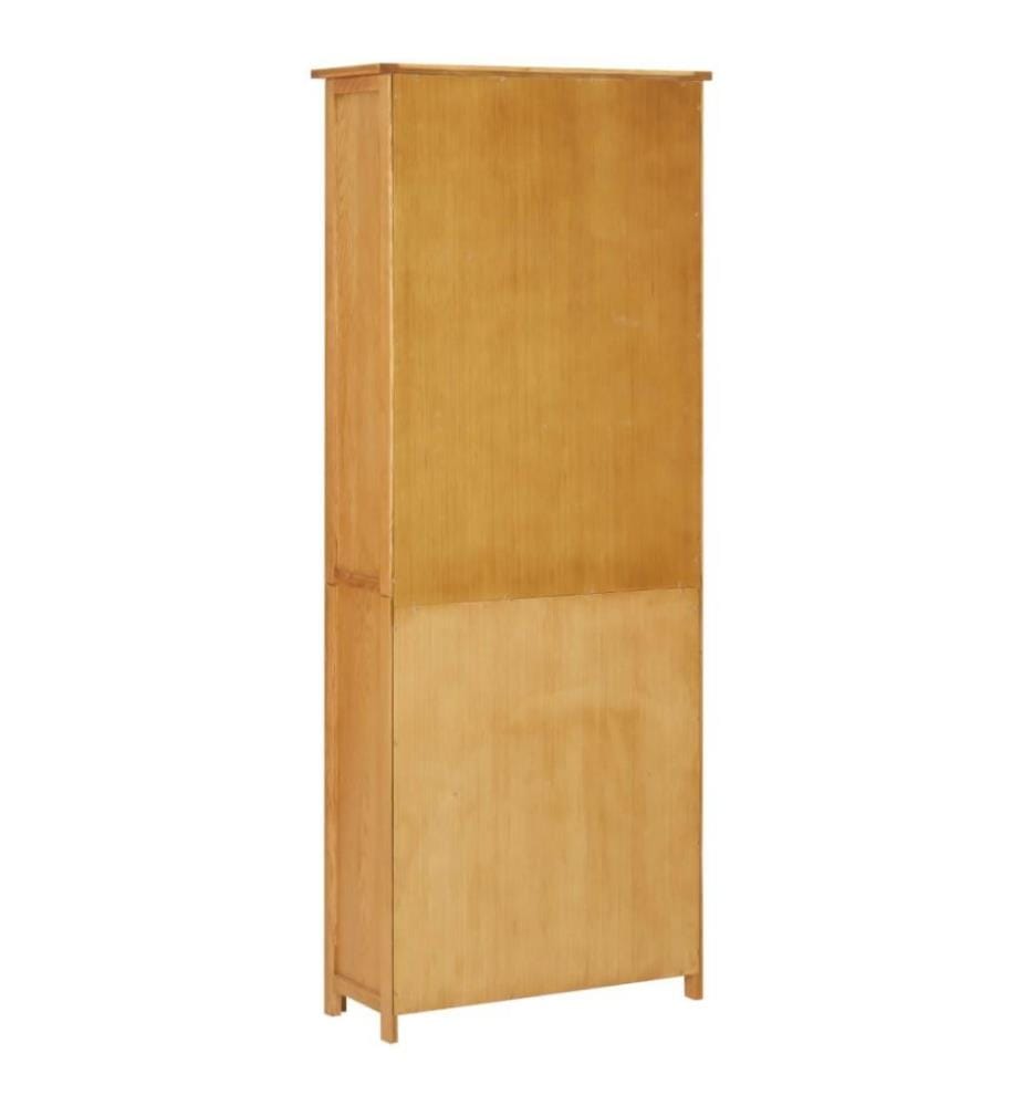 Bücherregal mit 2 Türen 70x30x180 cm Massivholz Eiche