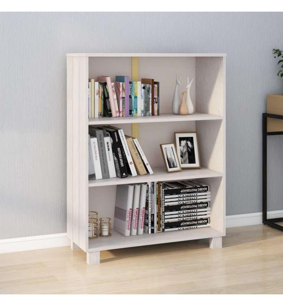 Bibliothèque Blanc 85x35x112 cm Bois de pin massif
