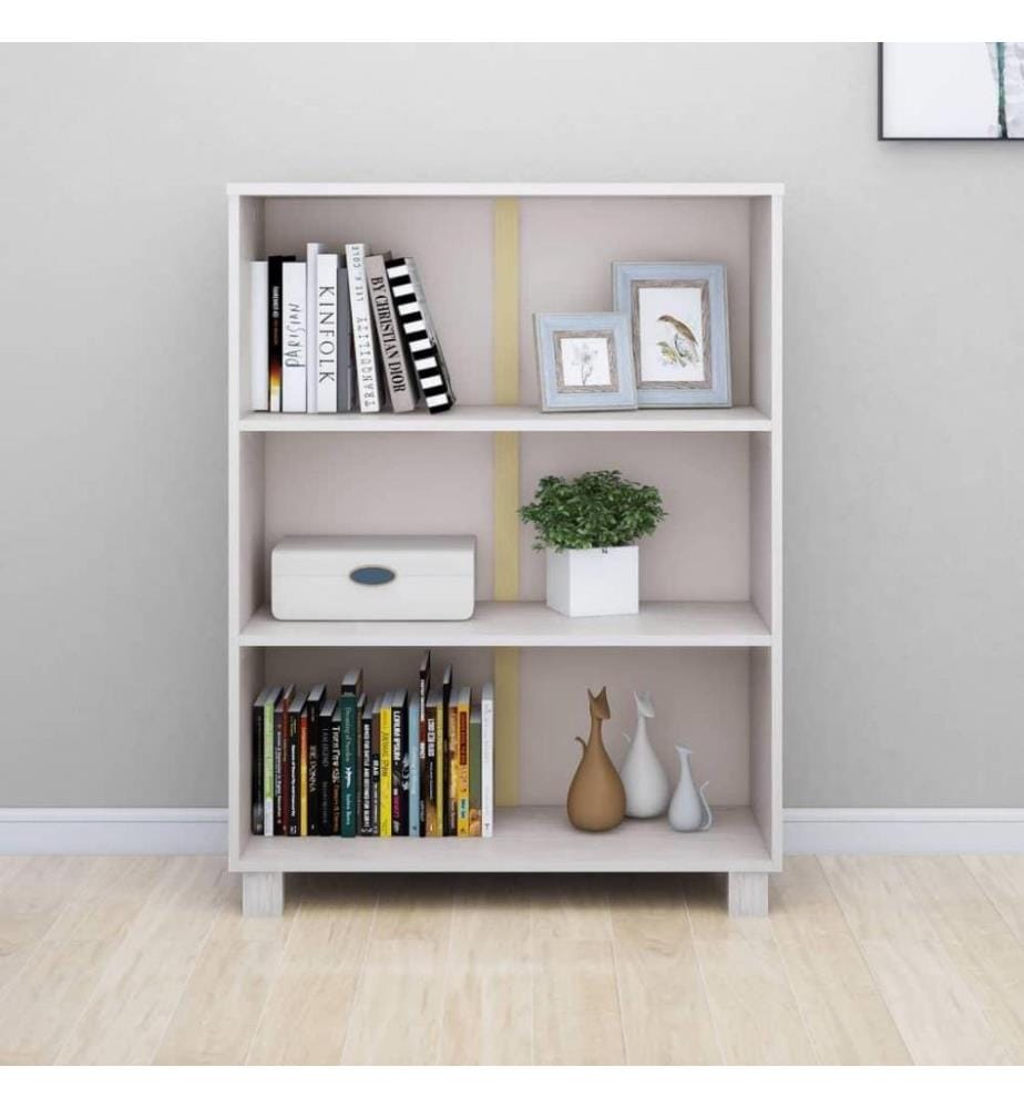 Bibliothèque Blanc 85x35x112 cm Bois de pin massif