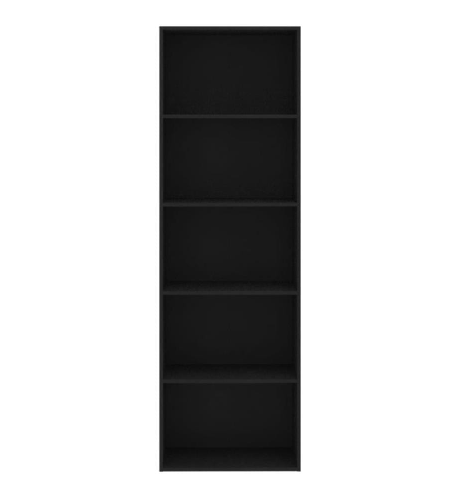 Bibliothèque à 5 niveaux Noir 60x30x189 cm Aggloméré