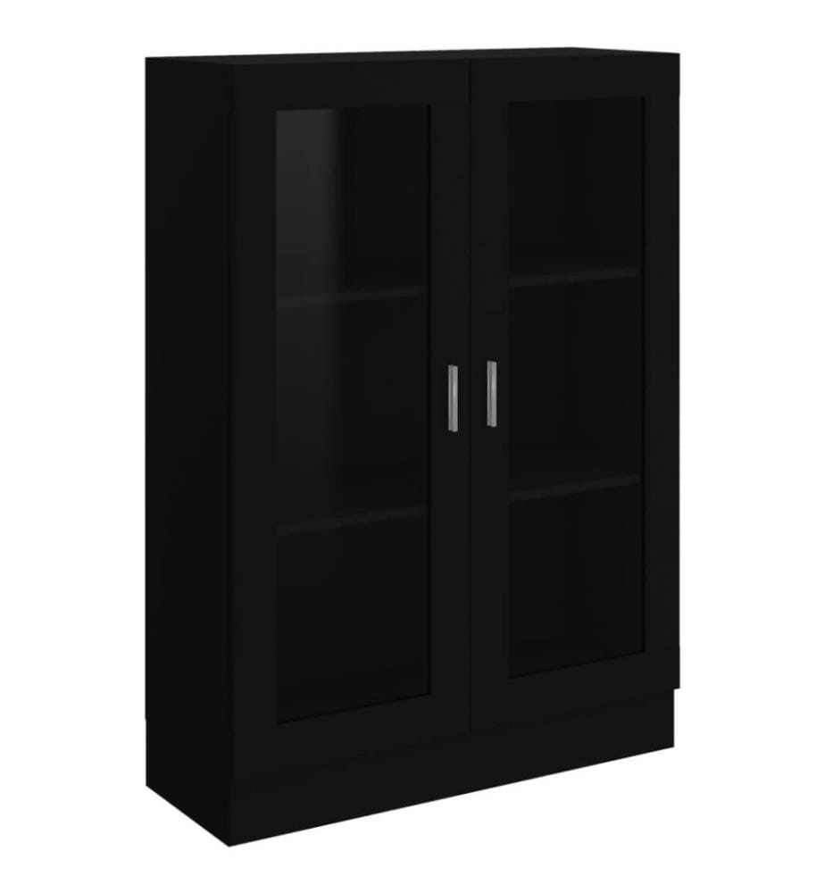 Vitrinenschrank Schwarz 82,5x30,5x115 cm Holzwerkstoff