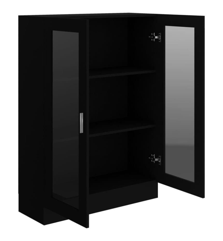 Vitrinenschrank Schwarz 82,5x30,5x115 cm Holzwerkstoff