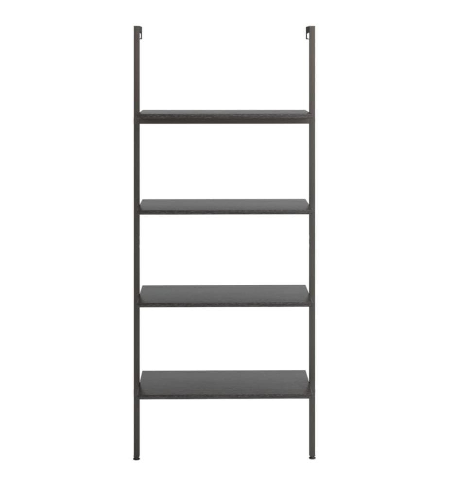 Étagère inclinée à 4 niveaux Noir 64x35x152,5 cm