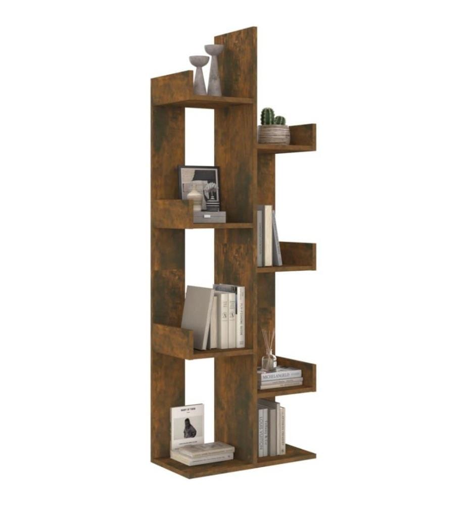 Bücherschrank 48x25,5x140 cm Räuchereiche Holzwerkstoff