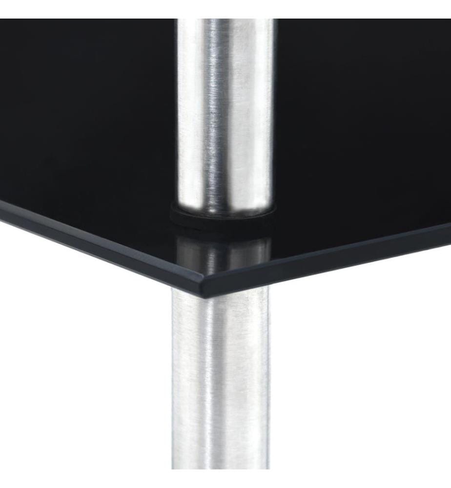 Regal mit 4 Ablagen Schwarz 30x30x100 cm Hartglas