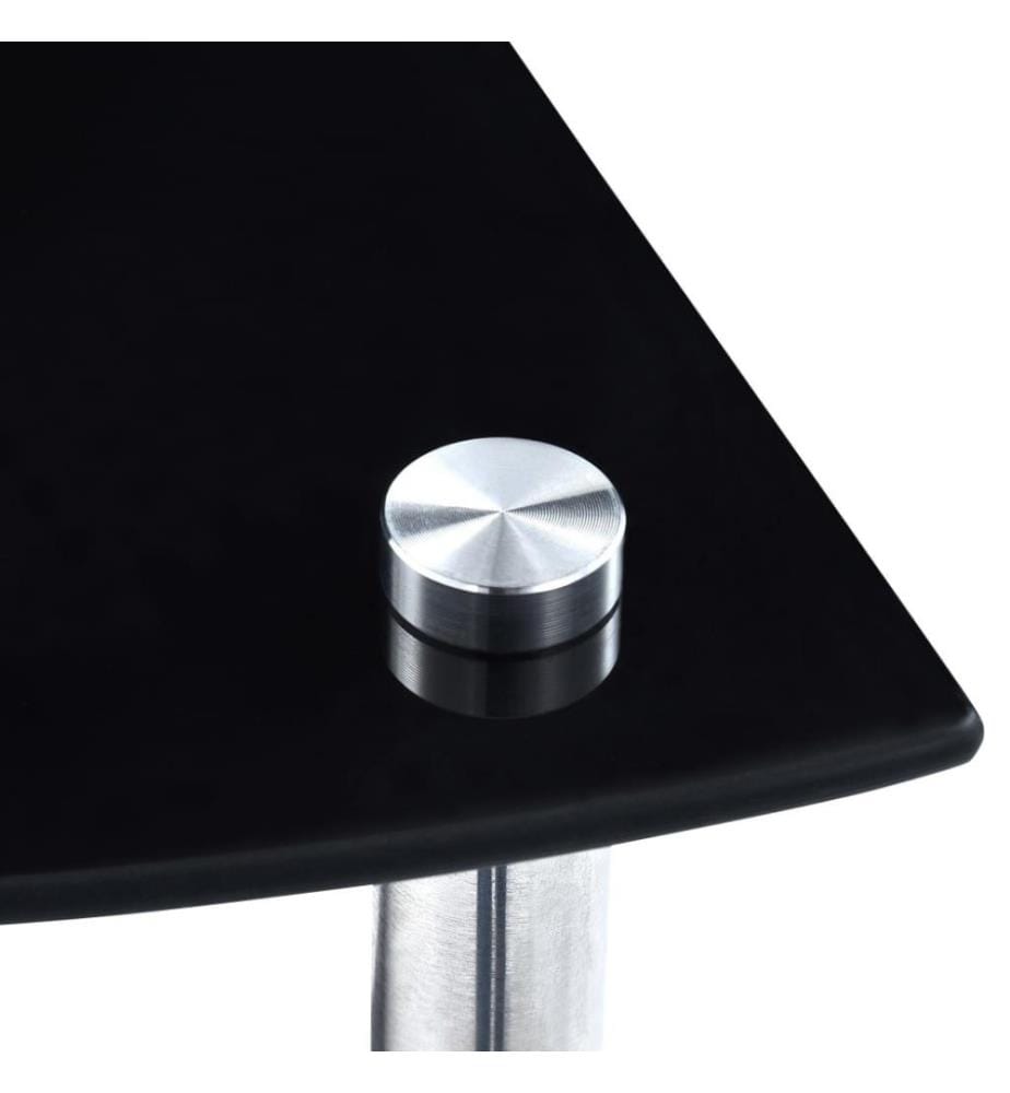 Regal mit 4 Ablagen Schwarz 30x30x100 cm Hartglas