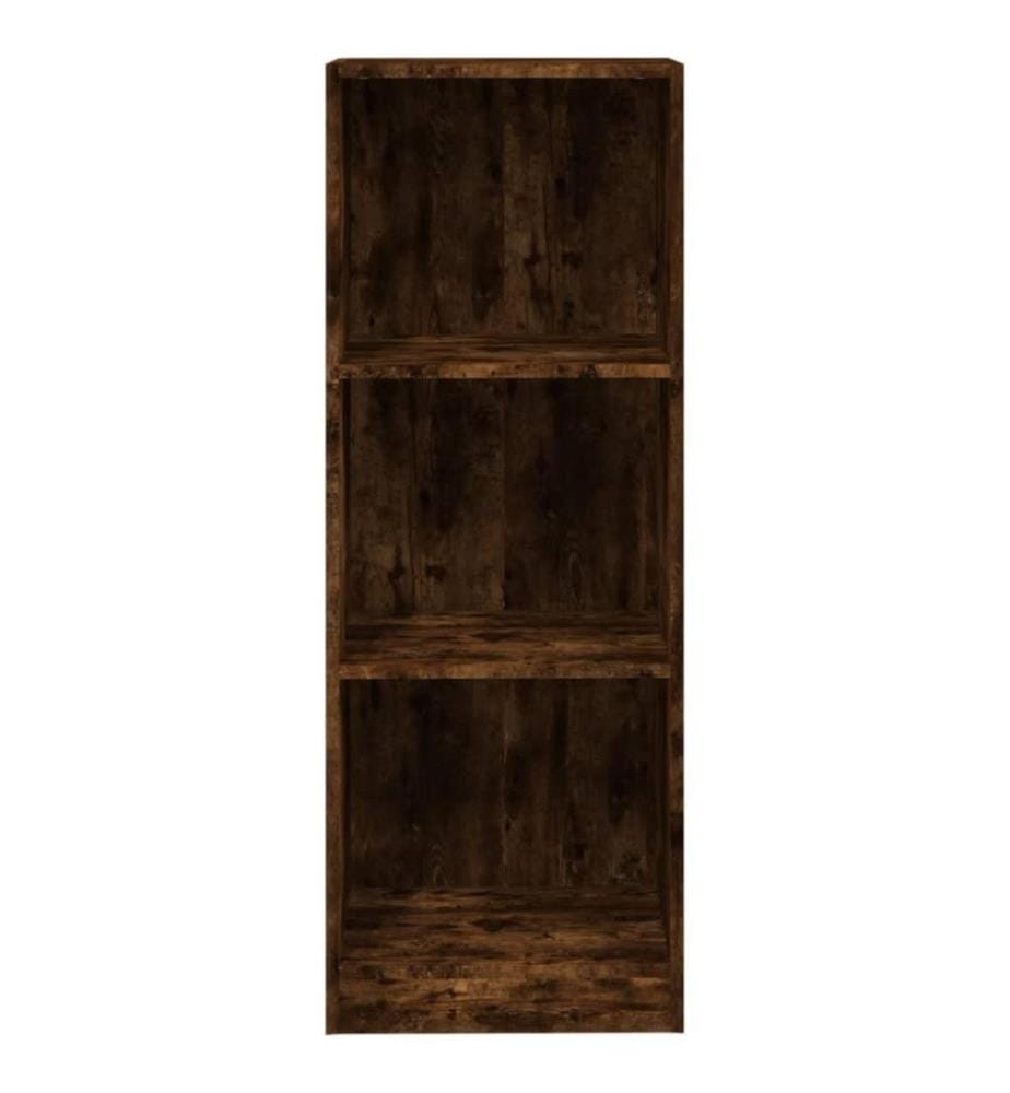 Bibliothèque 3 niveaux Chêne fumé 40x24x109cm Bois d'ingénierie