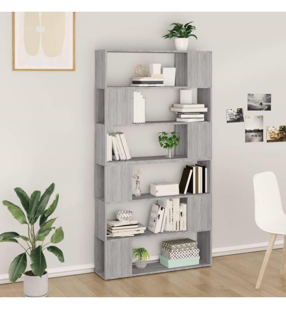 Bücherregal/Raumteiler Grau Sonoma 100x24x188 cm