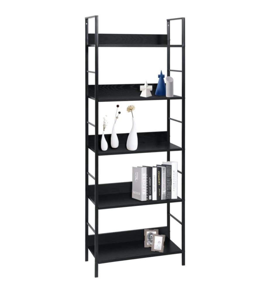 Bücherregal 5 Regalböden Schwarz 60x27,6x158,5 cm Holzwerkstoff