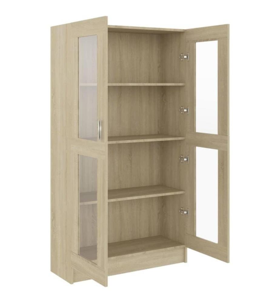 Vitrinenschrank Sonoma-Eiche 82,5x30,5x150 cm Holzwerkstoff