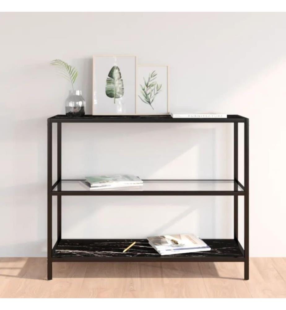 Regal Transparent und Marmor 100x36x90 cm Gehärtetes Glas