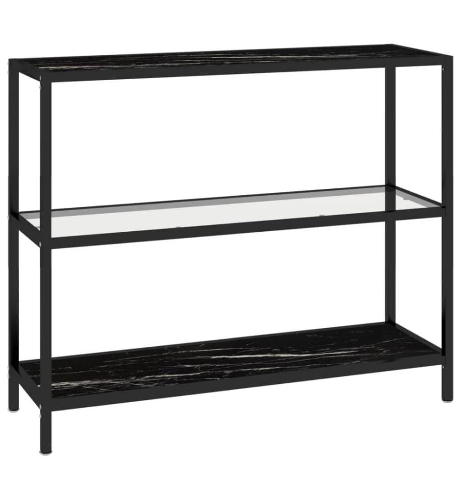 Regal Transparent und Marmor 100x36x90 cm Gehärtetes Glas