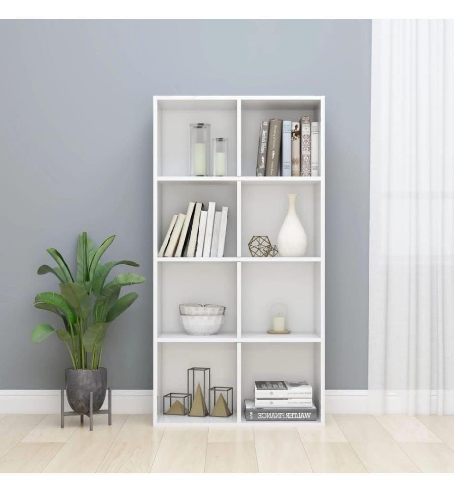 Bücherregal/Sideboard Hochglanz-Weiss 66×30×130 cm Holzwerkstoff
