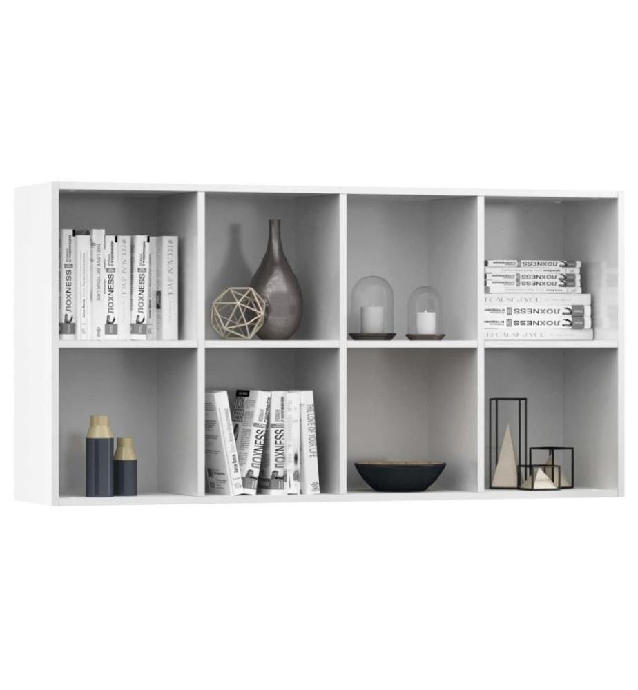 Bücherregal/Sideboard Hochglanz-Weiss 66×30×130 cm Holzwerkstoff