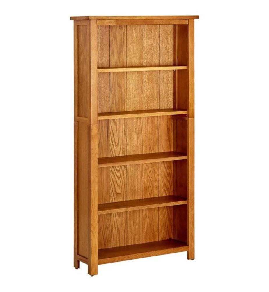 Bücherregal 5 Fächer 70x22x140 cm Massivholz Eiche