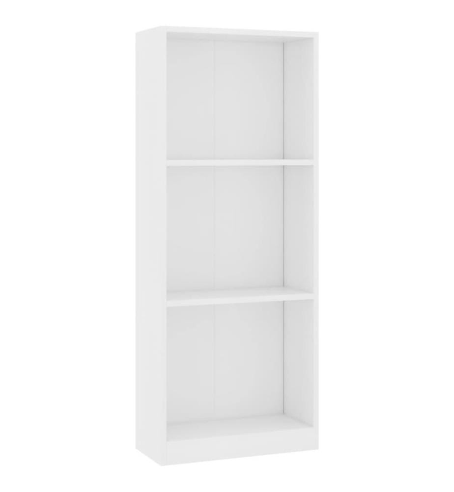 Bibliothèque à 3 niveaux Blanc 40x24x108 cm Bois d'ingénierie