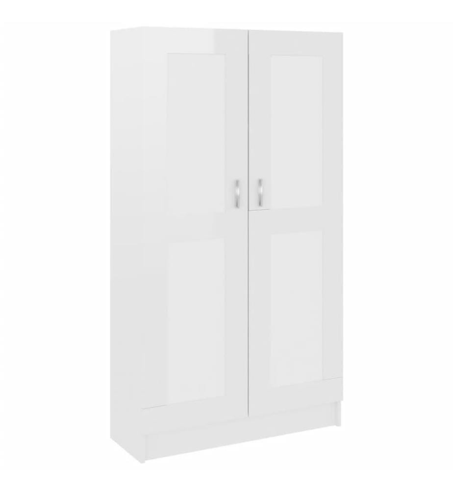 Bibliothèque Blanc brillant 82,5x30,5x150 cm Aggloméré