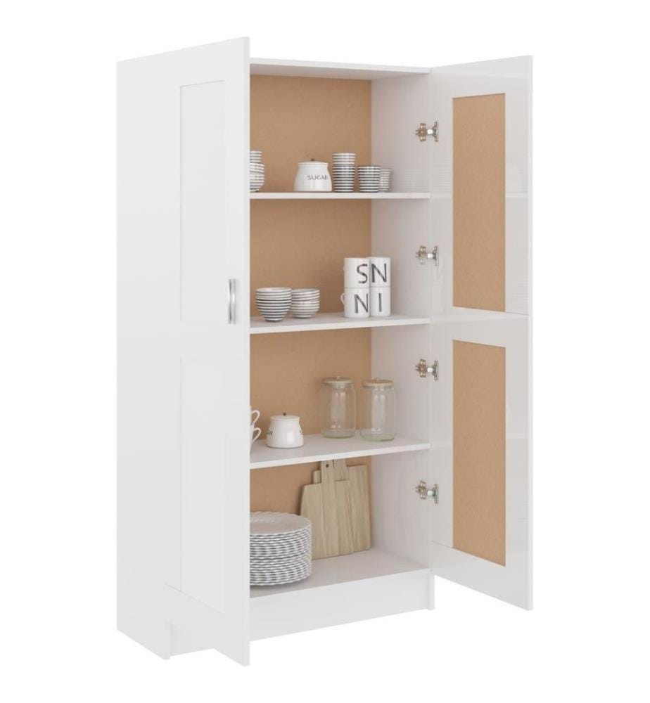 Bibliothèque Blanc brillant 82,5x30,5x150 cm Aggloméré