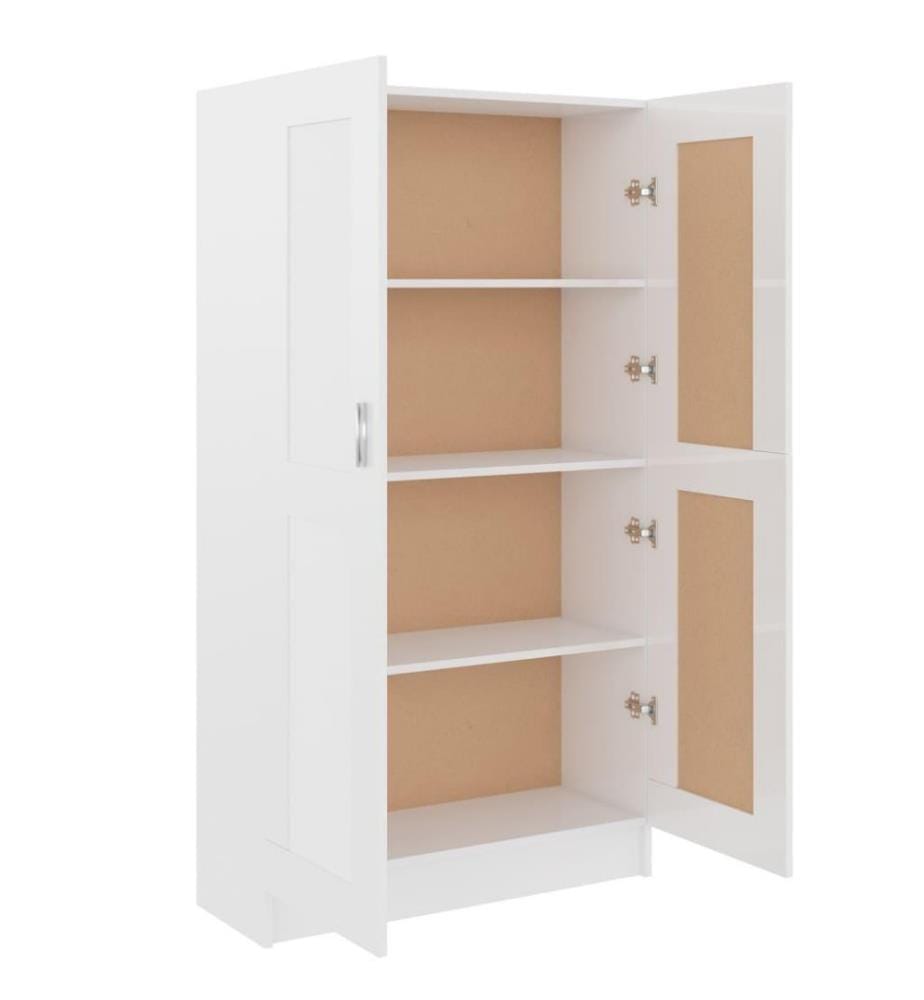 Bibliothèque Blanc brillant 82,5x30,5x150 cm Aggloméré