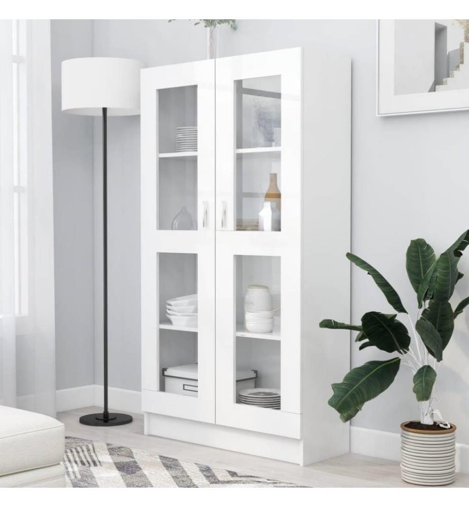 Vitrinenschrank Weiss 82,5x30,5x150 cm Holzwerkstoff