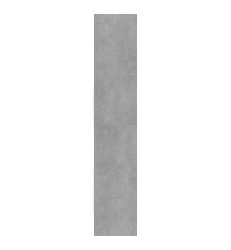 Bibliothèque Gris béton 60x35x180 cm Aggloméré