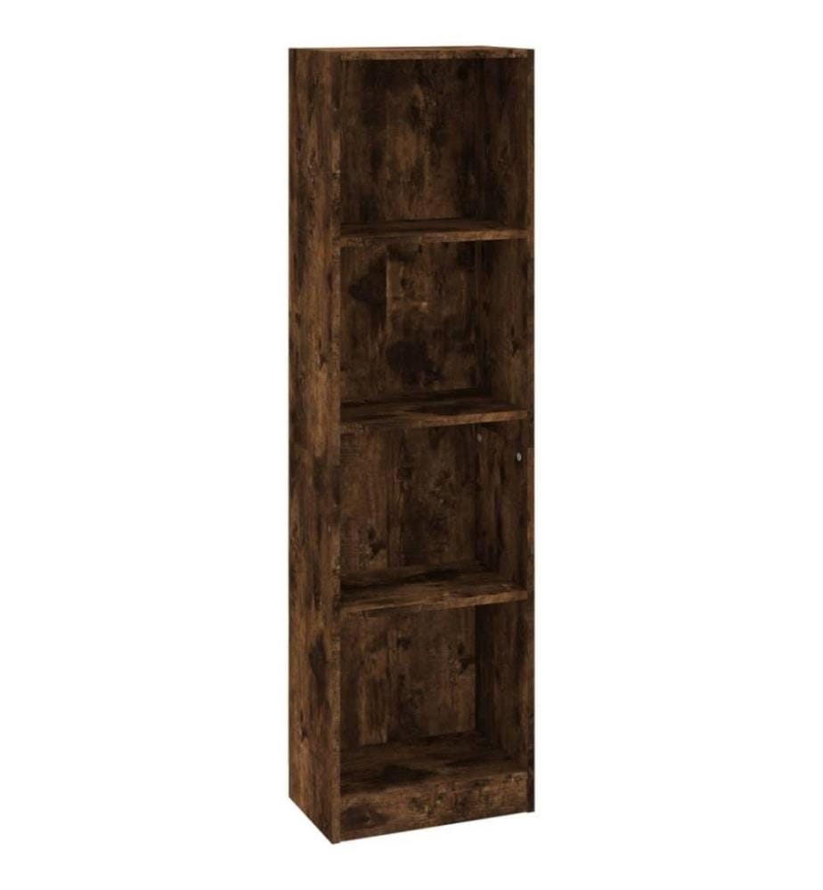 Bibliothèque 4 niveaux Chêne fumé 40x24x143cm Bois d'ingénierie