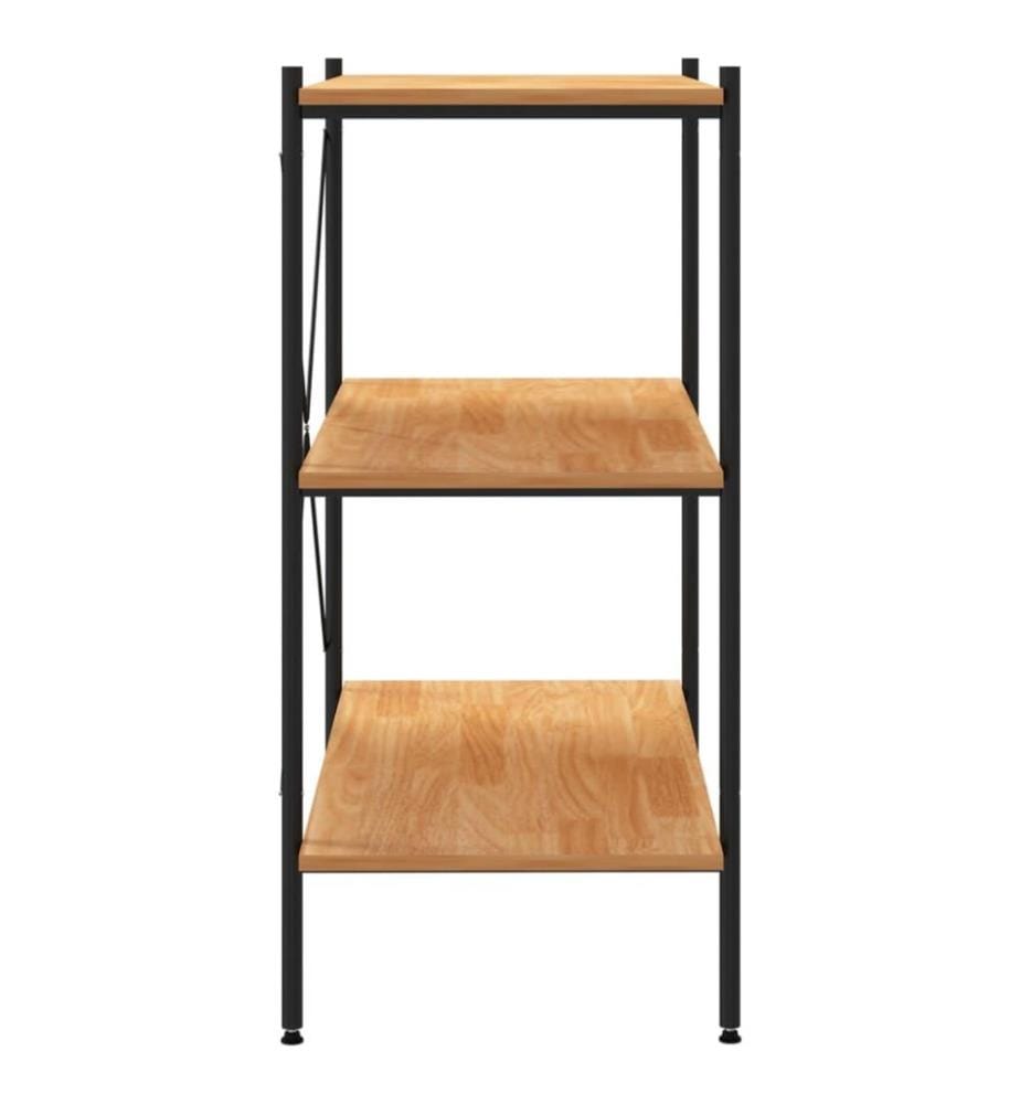 Regal mit 3 Böden Schwarz und Eiche-Optik 80x40x92 cm
