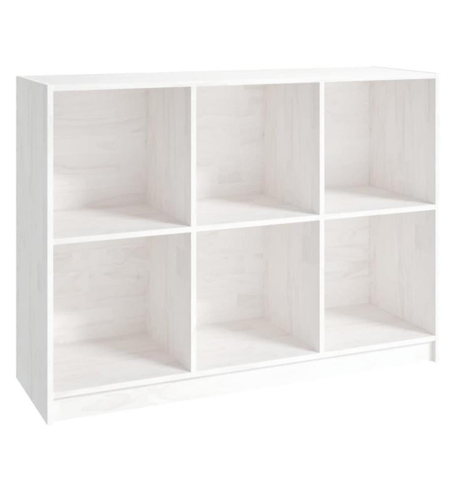 Bibliothèque Blanc 104x33x76 cm Bois de pin massif
