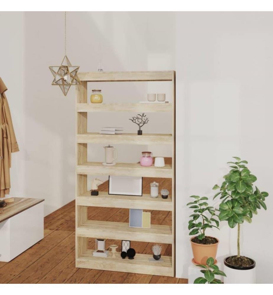 Bücherregal/Raumteiler Sonoma-Eiche 100×30×198 cm Holzwerkstoff