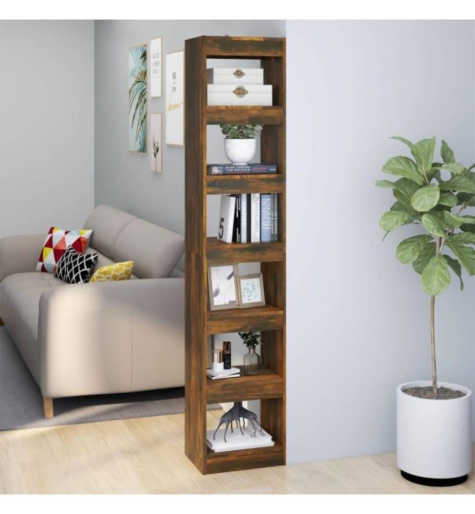 Bücherregal/Raumteiler Räuchereiche 40x30x198 cm