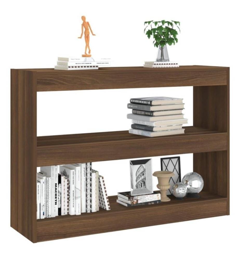 Bücherregal/Raumteiler Braun Eichen-Optik 100x30x72 cm