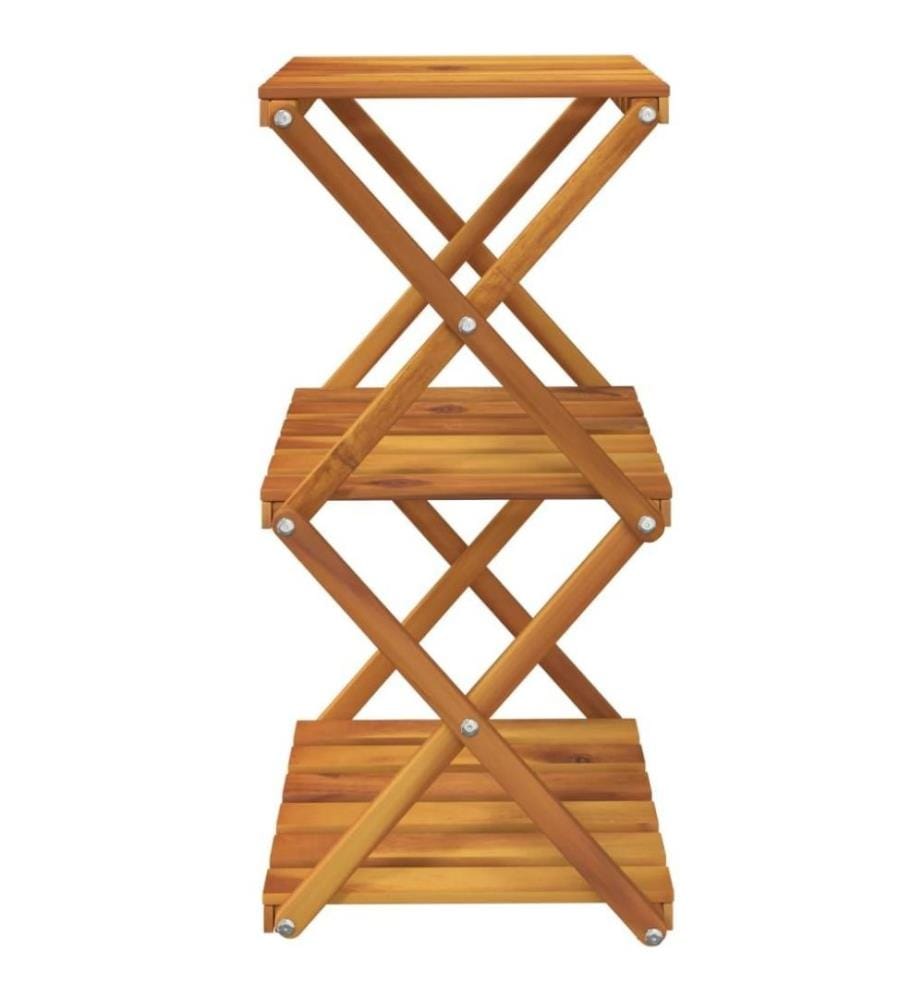 Étagère pliable à 3 niveaux Marron 43x31x63 cm Bois d'acacia