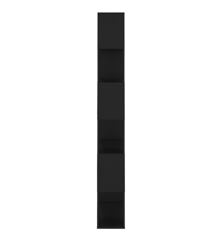 Bücherregal Raumteiler Schwarz 80x24x186 cm Holzwerkstoff