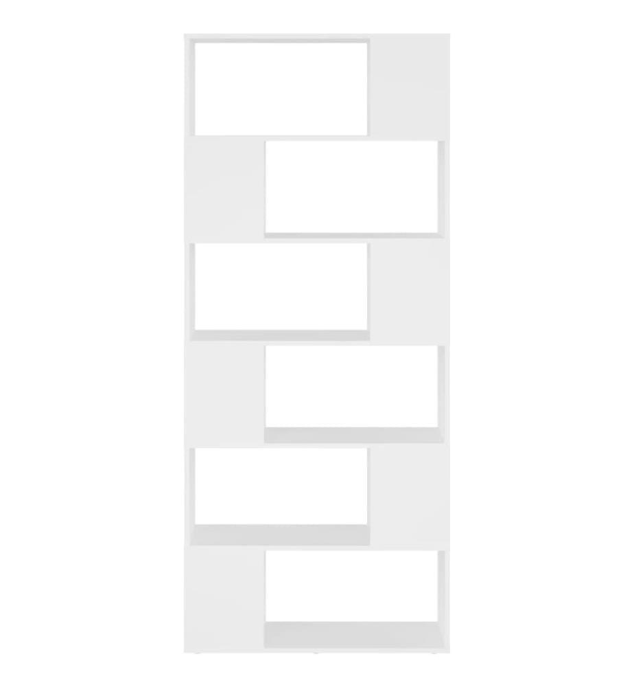 Bücherregal Raumteiler Weiss 80x24x186 cm Holzwerkstoff