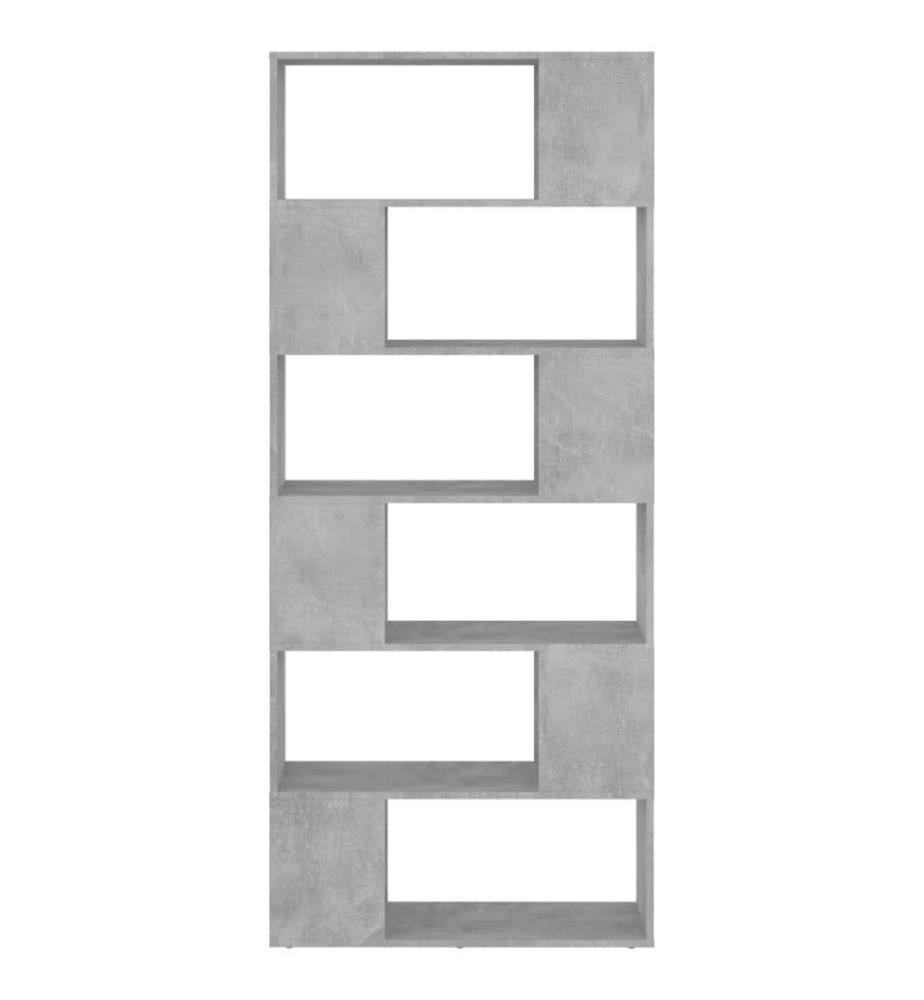 Bücherregal Raumteiler Betongrau 80x24x186 cm Holzwerkstoff