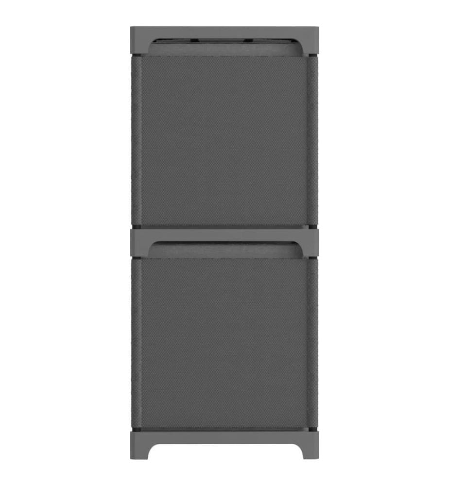 Étagère à 4 cubes avec boîtes Gris 69x30x72,5 cm Tissu