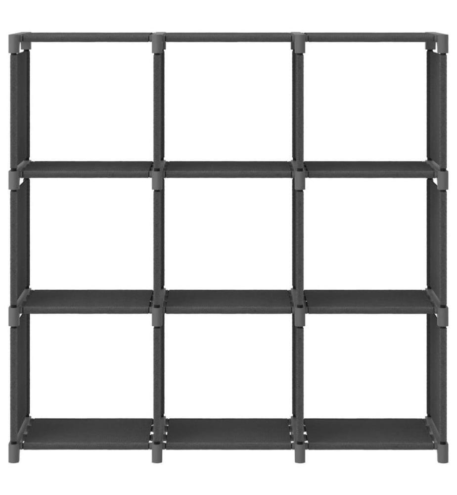 Étagère d'affichage 9 cubes Gris 103x30x175,5 cm Tissu