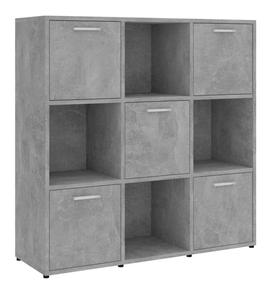 Bücherregal Betongrau 90x30x90 cm Holzwerkstoff